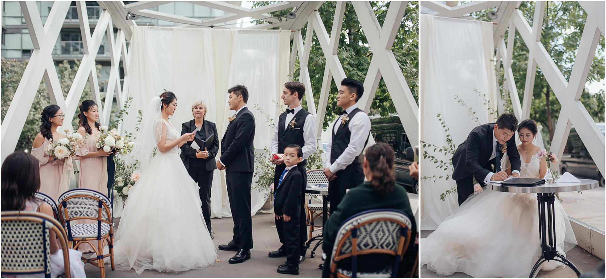 Toronto Colette grand cafe Wedding Ceremony signing
