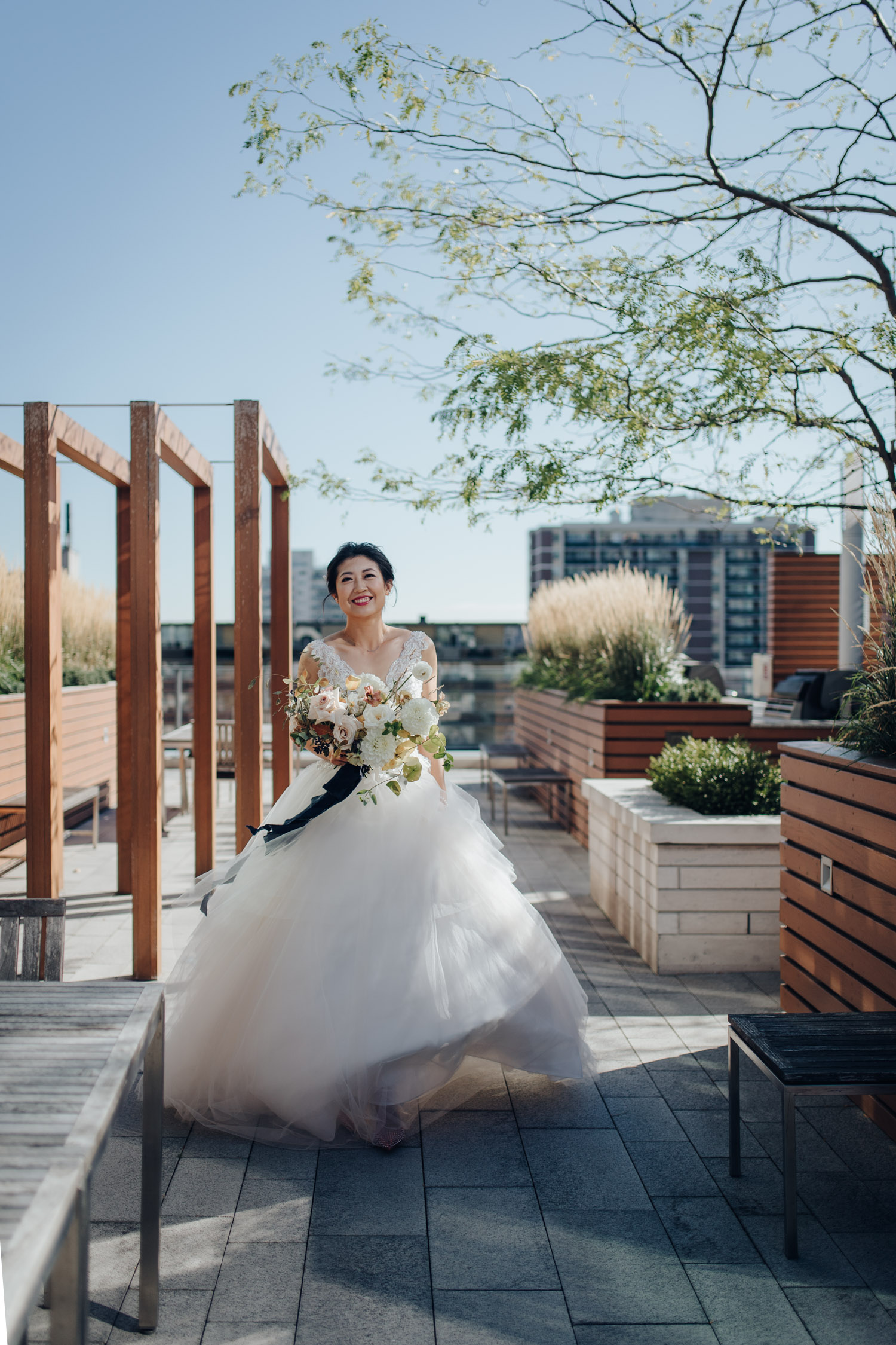 Toronto Colette grand cafe Wedding First Look Bride Alone