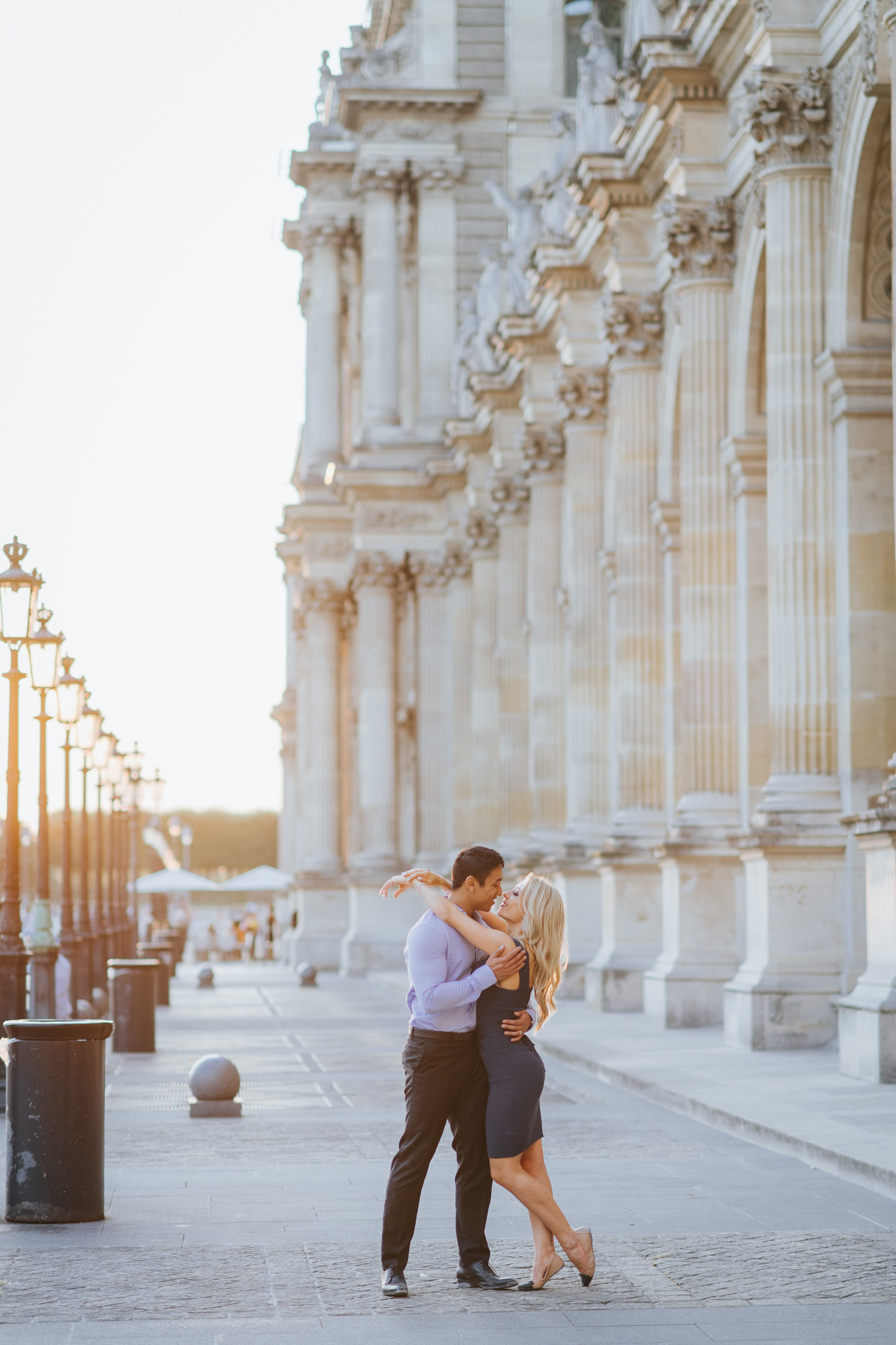 Paris urban Engagement at sunset