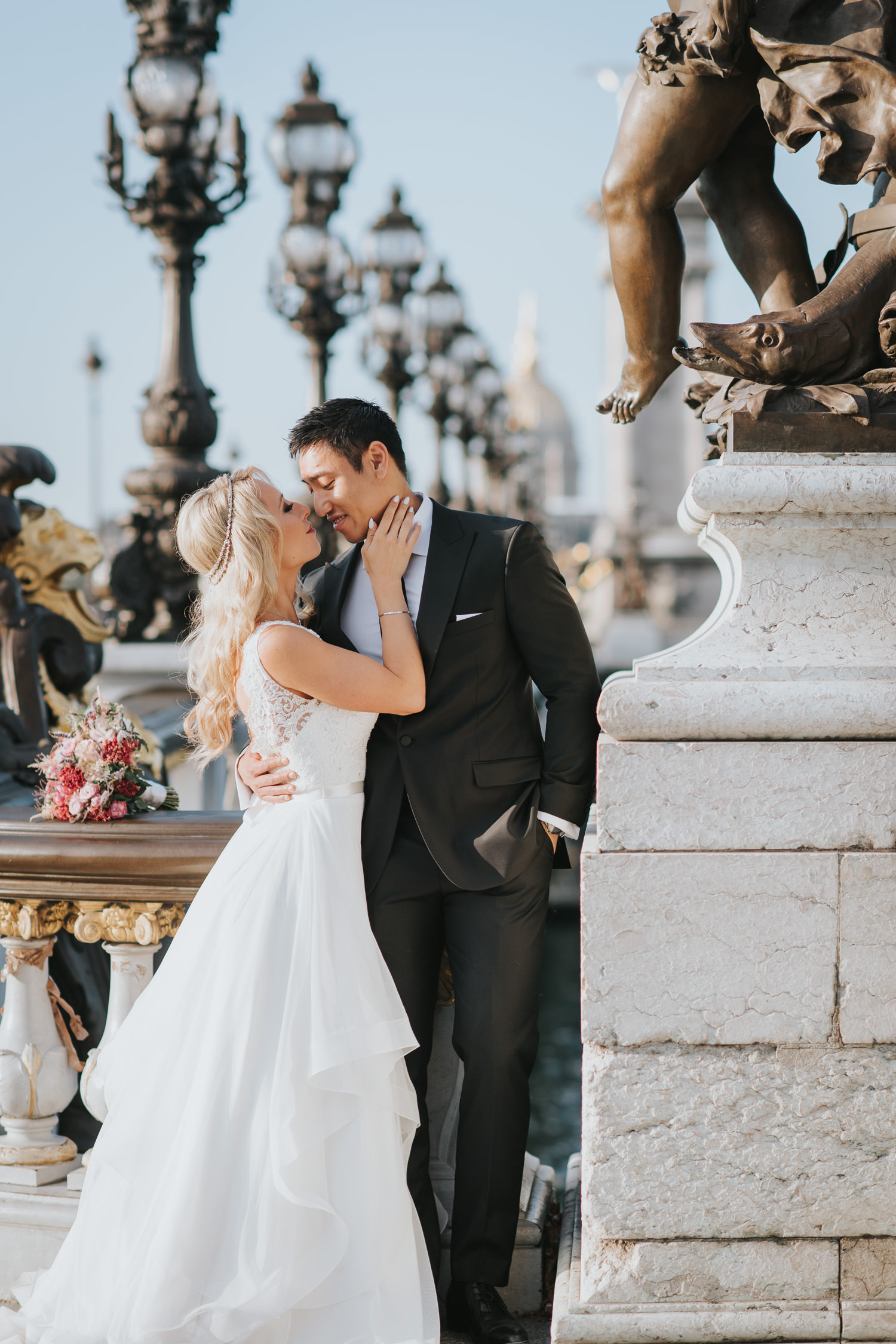 Pont Alexandre wedding elopement photo in Paris