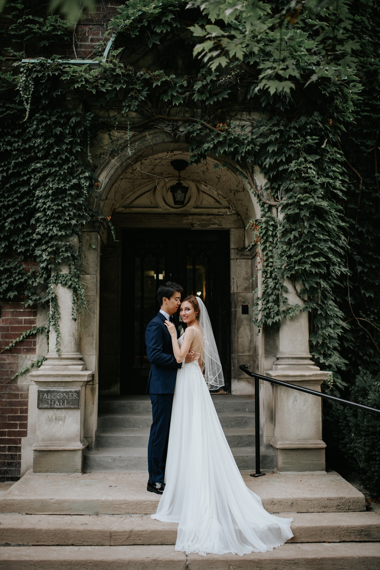 University of Toronto Wedding Portrait Near Law School