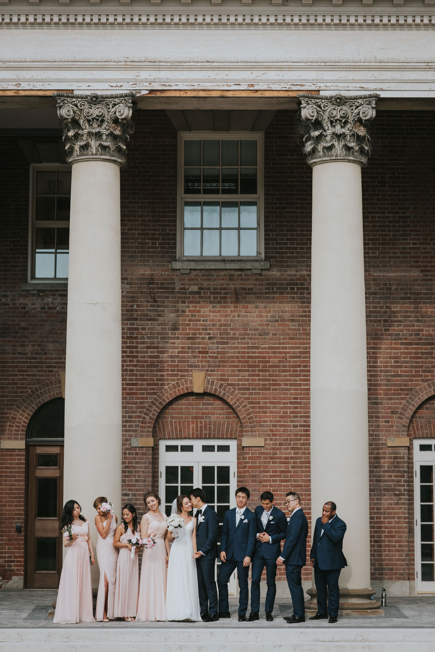 Fun Wedding Party Photo at the University of Toronto