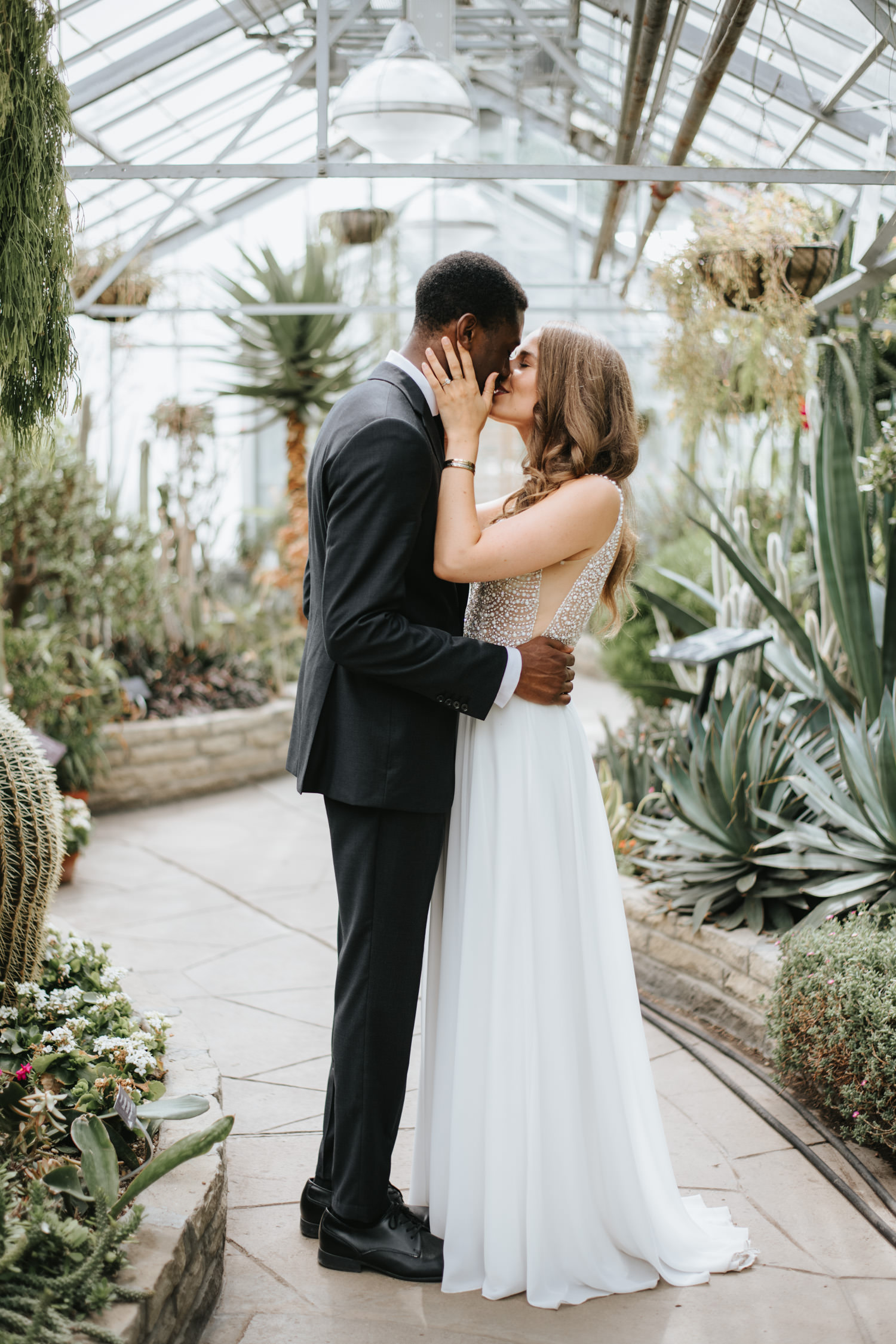 Bright greenhouse wedding at Allen Gardens Toronto wedding photography