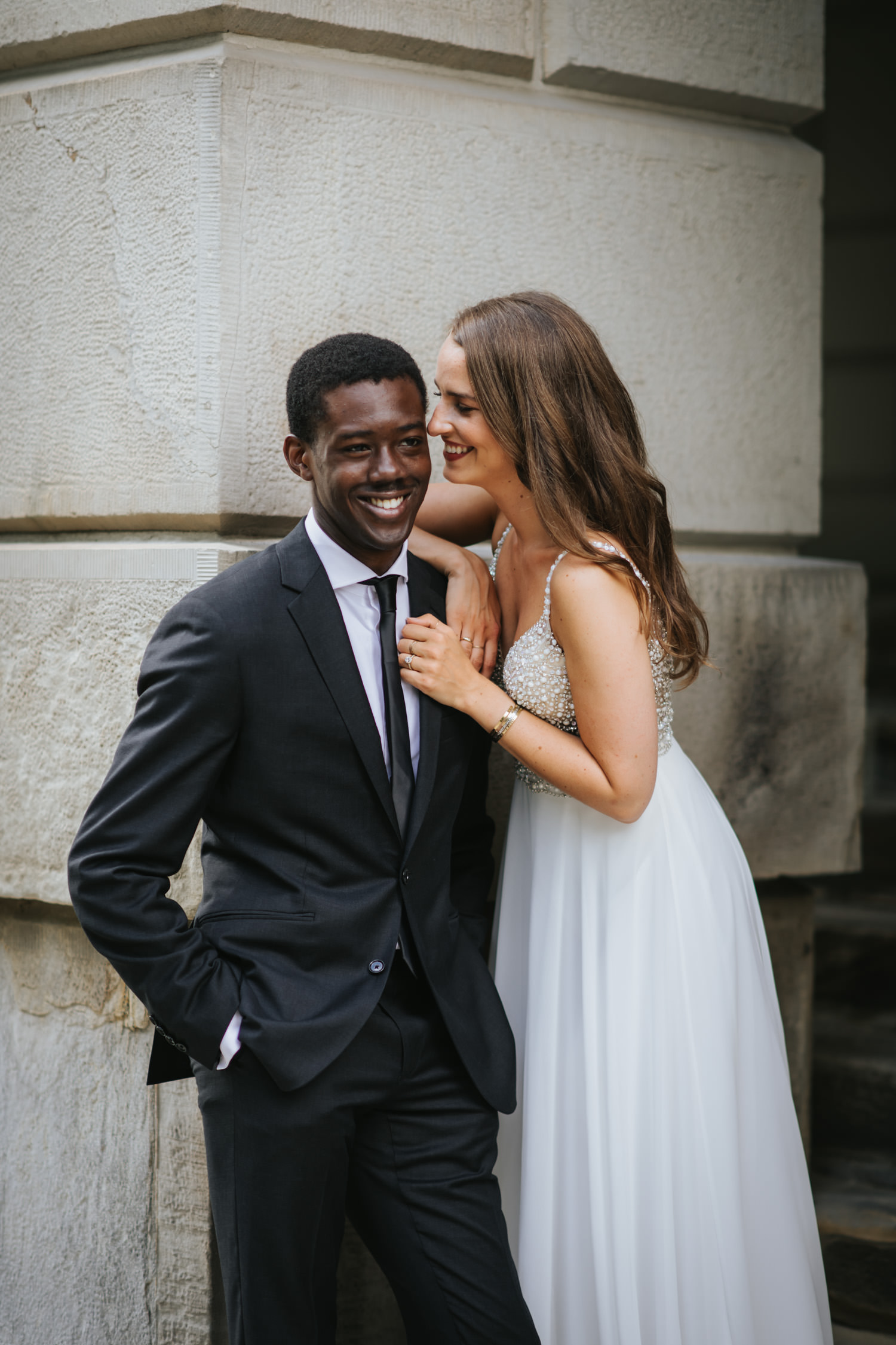 Classy editorial wedding photography happy couple at Osgoode Hall Toronto