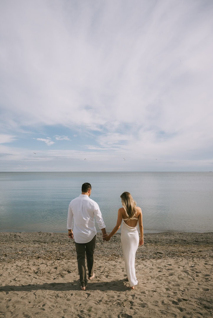 Engagement portrait by the beach, Scarborough Bluffs, Toronto