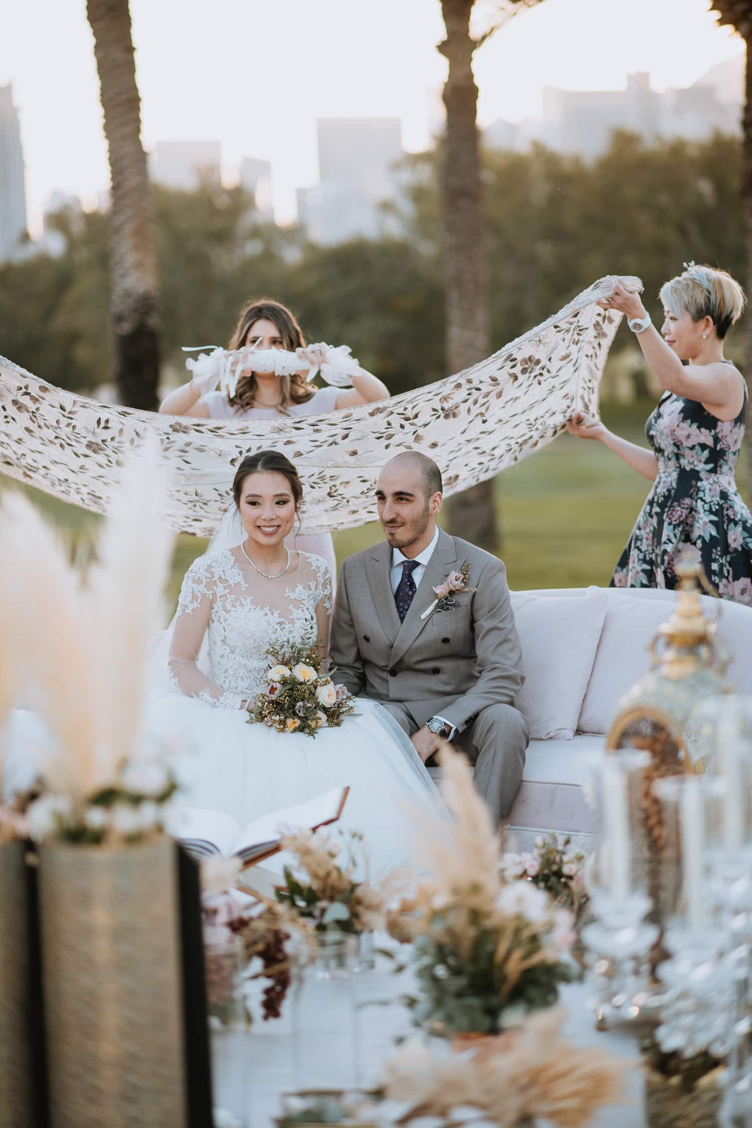 Emirates Golf Club Persian Wedding Ceremony Backdrop