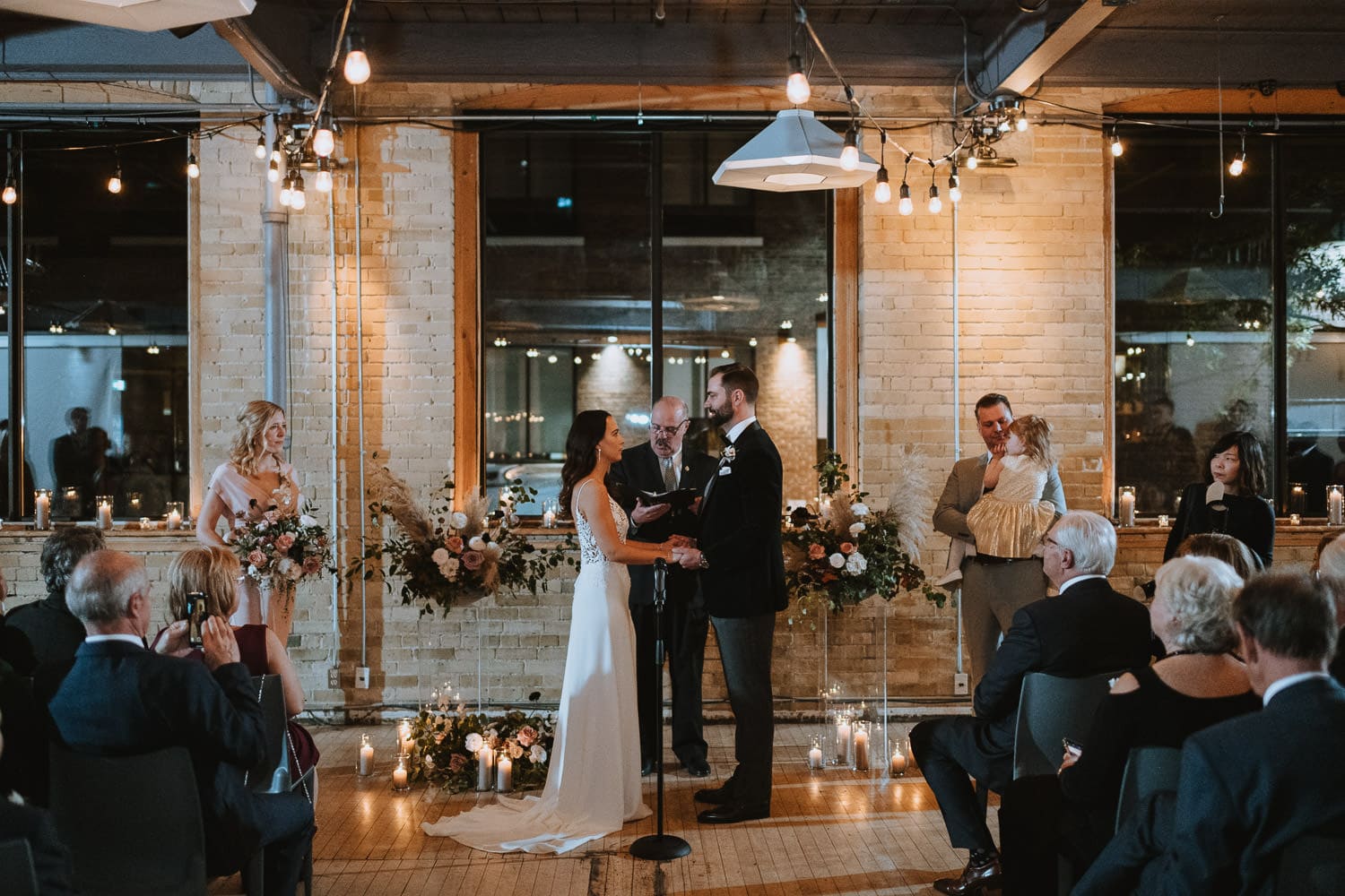 Modern and Industrial Wedding ceremony at the Second Floor Events in Toronto