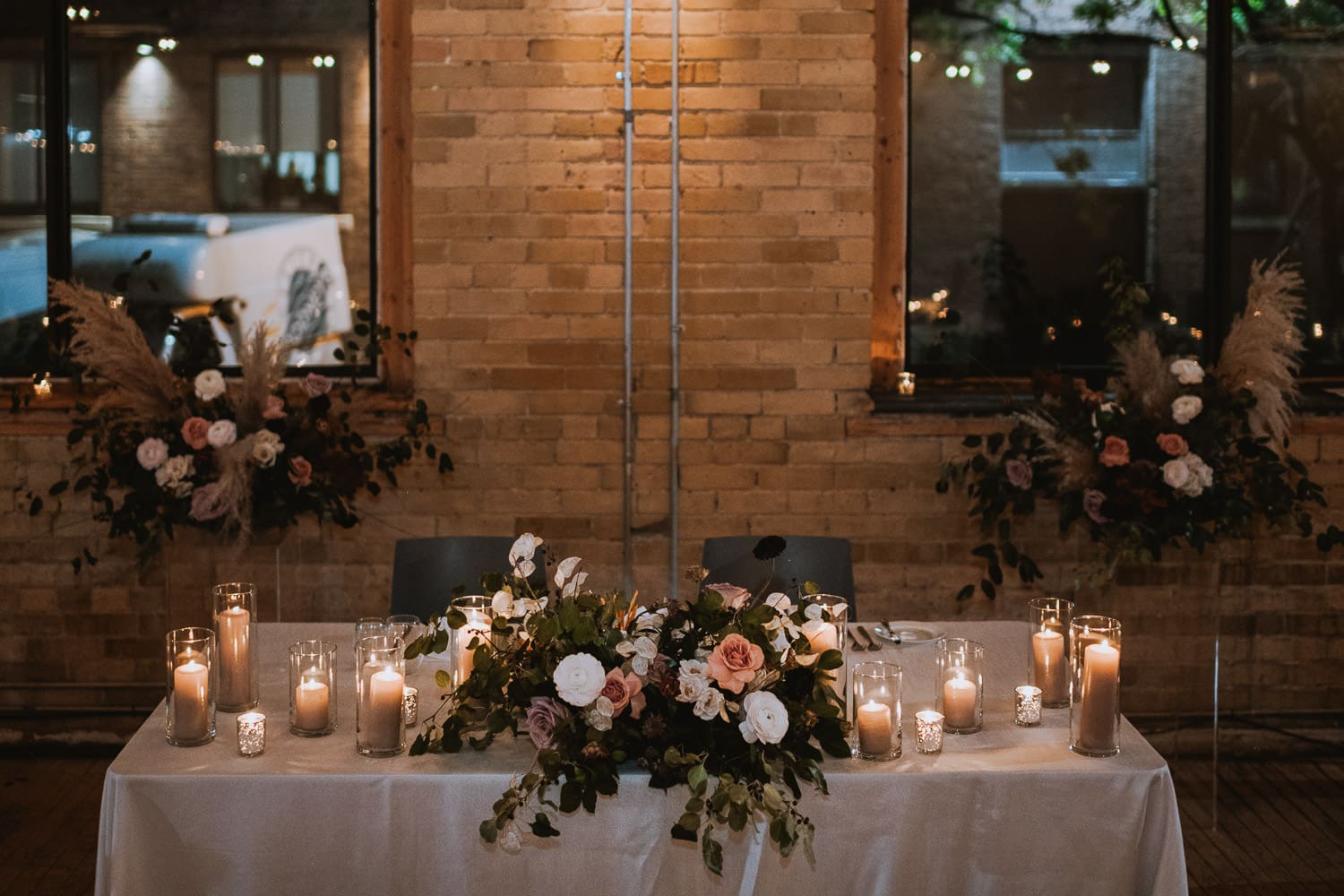 Second floor events wedding reception head table