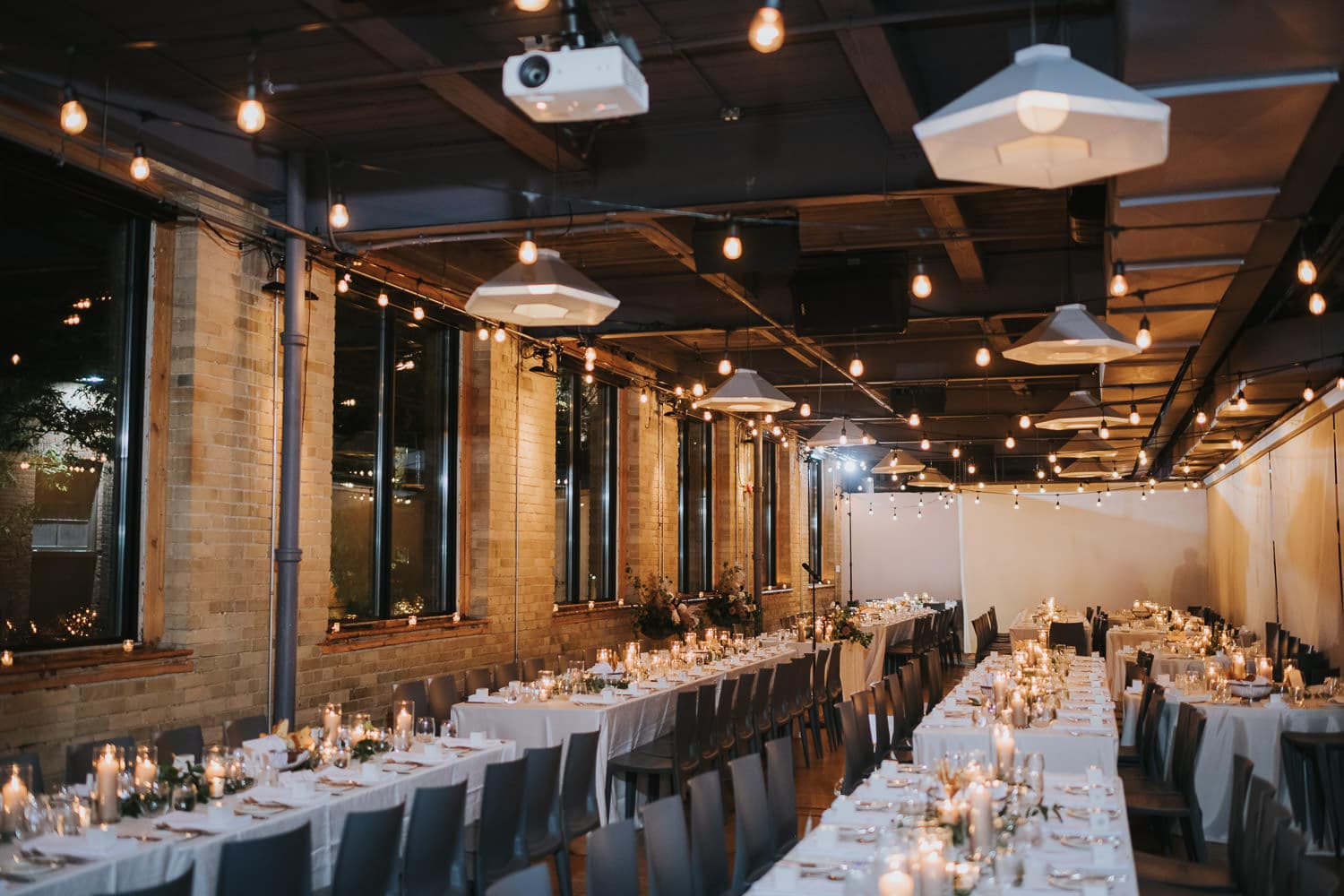 Wedding reception decor at the Second Floor Events