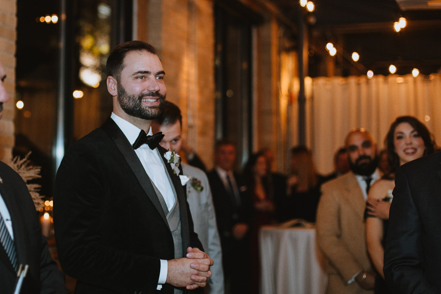 groom at altar at the Second Floor events