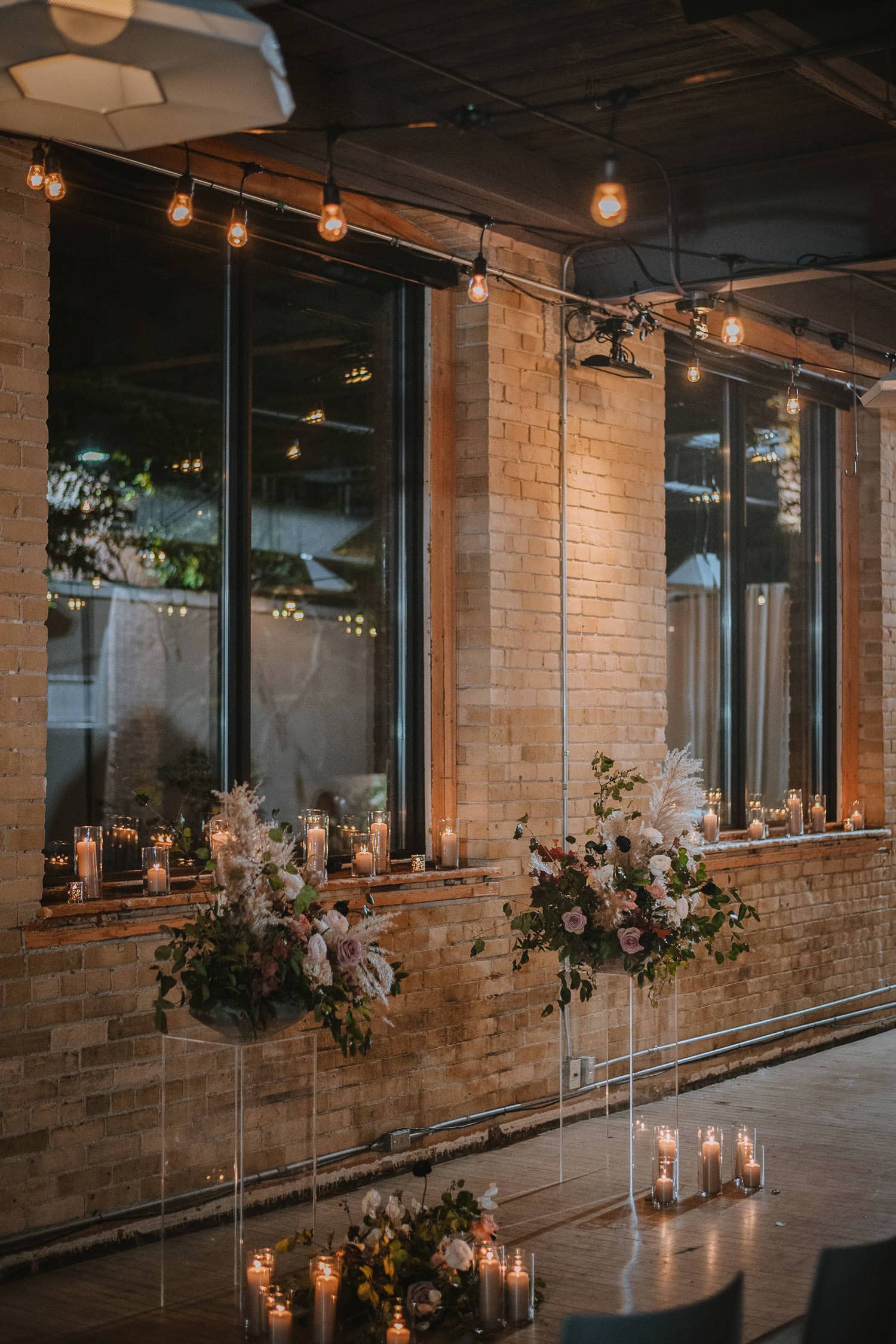 industrial wedding ceremony space at the second floor events